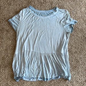 Light blue peplum t shirt size L